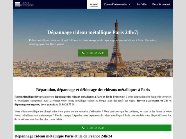 Fabrication rideau metallique Paris pas cher