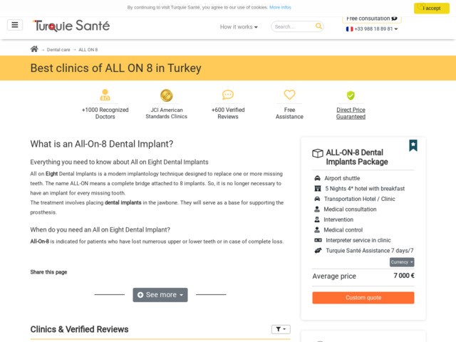 All on 8 dental implants turkey