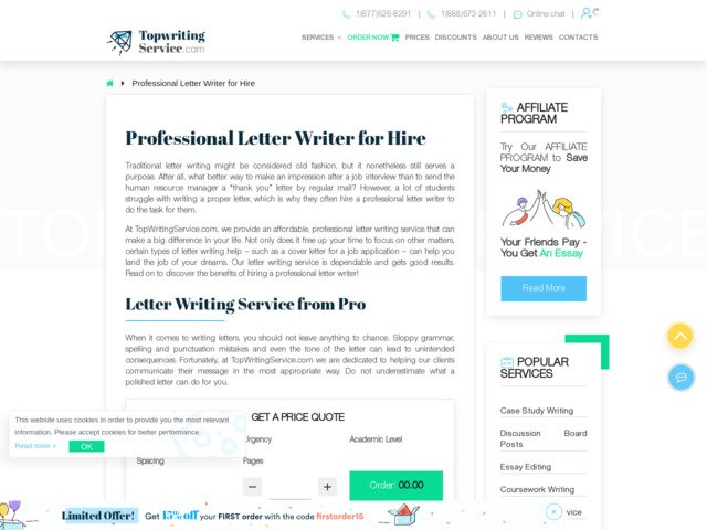 Letter writing services