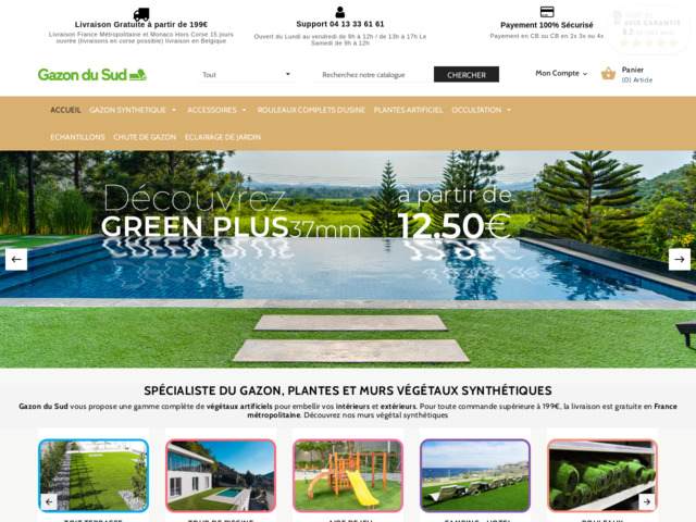 Gazon synthtique et murs artificiels