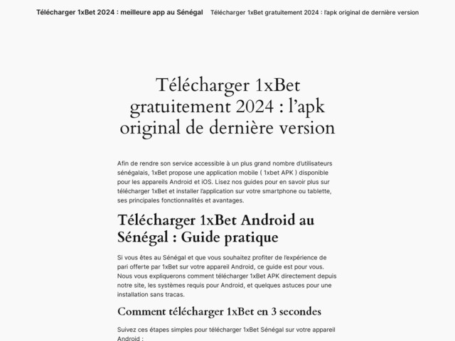Pariez en toute simplicité avec l'application 1xbet