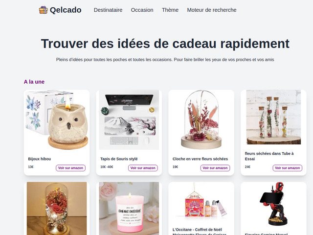 Site pour des idées de cadeaux