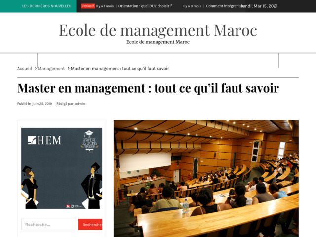 Master en management Maroc
