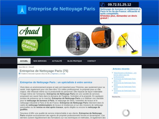 Entreprise de nettoyage 75
