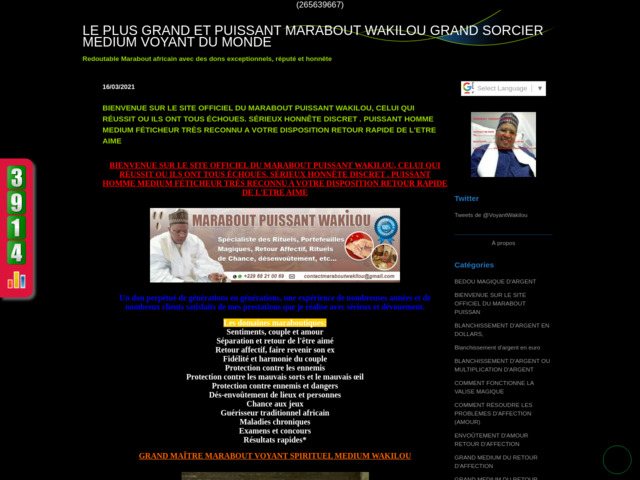 Le plus grand et puissant marabout Wakilou, grand sorcier médium voyant