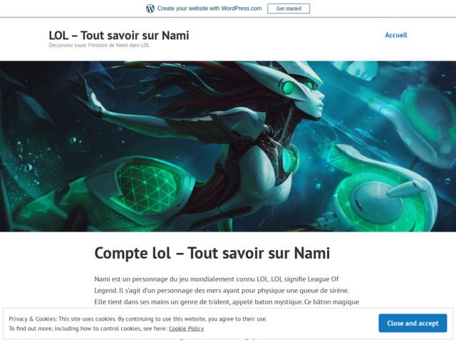 Histoire de nami sur lol