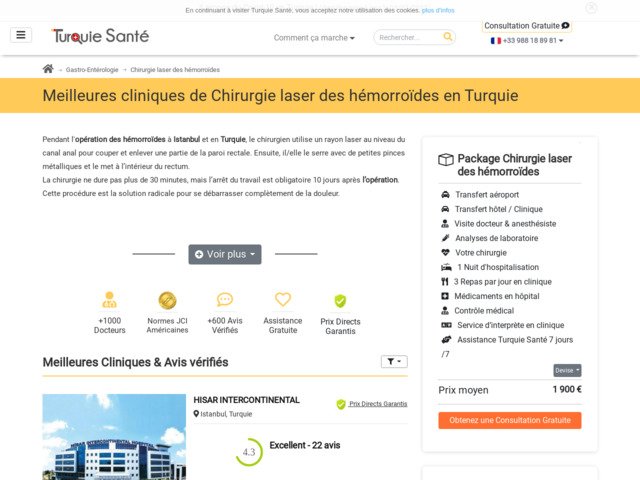 Chirurgie laser des hemorroïdes en Turquie