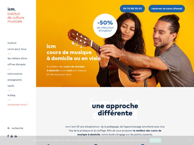 Institut de Culture Musicale, cours de musique à domicile