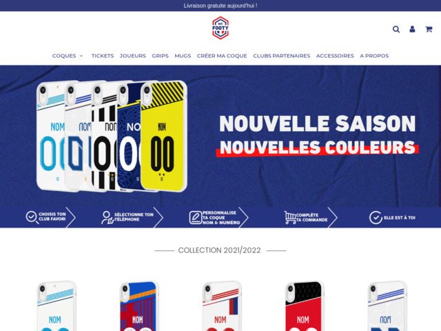 Magasin de coque de foot personnalisé