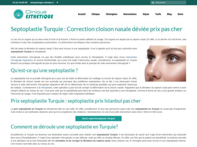 Septoplastie turquie