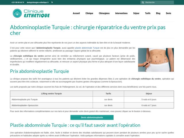 Abdominoplastie Turquie