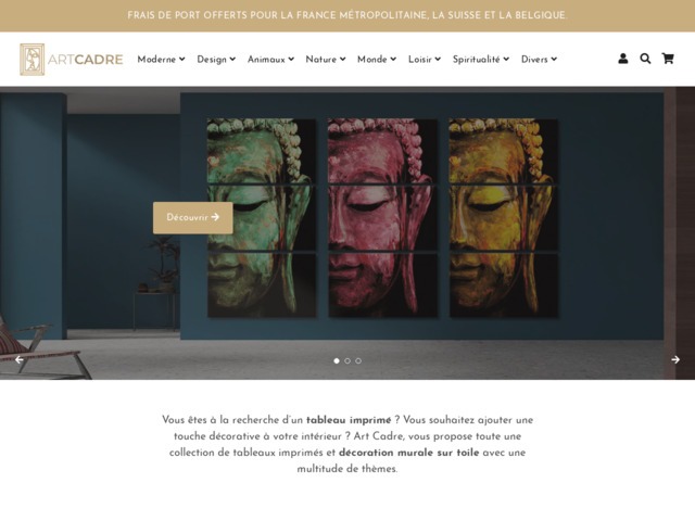 Art Cadre : site e-commerce de tableaux en toile