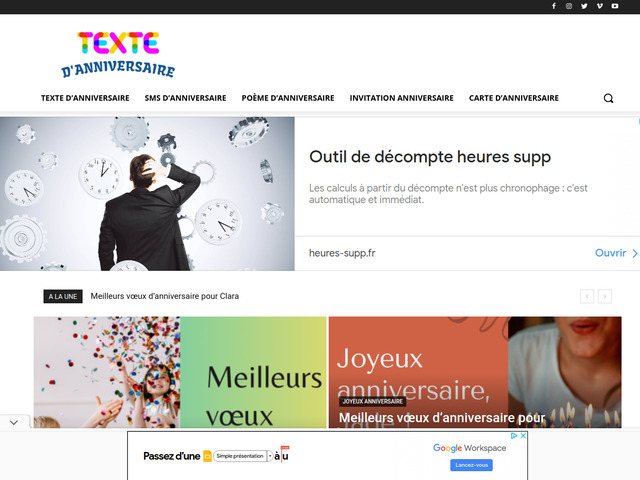 Texte d'anniversaire