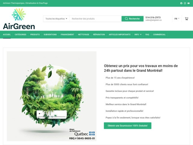 AirGreen Inc. Climatisation & Chauffage