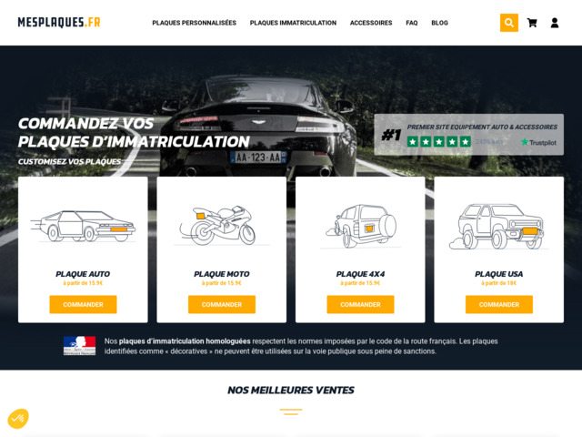 Mesplaques.fr - Vos plaques immatriculation en ligne en moins de deux min !