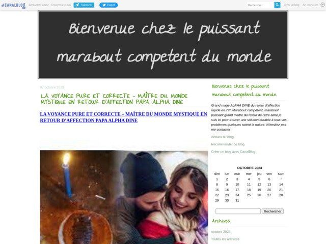 Bienvenue chez le puissant marabout competent du monde