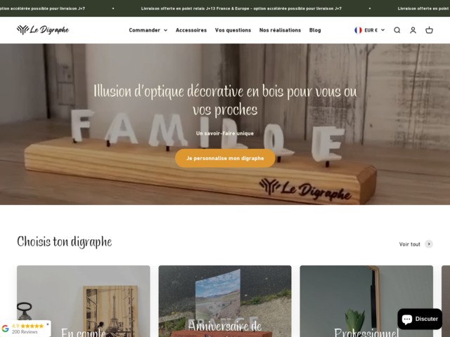 Le digraphe, l'illusion d'optique décorative pour vous ou vos proches !
