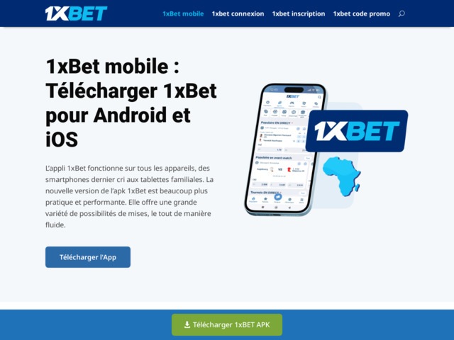 Des paris en direct passionnants avec l'application 1xbet en afrique