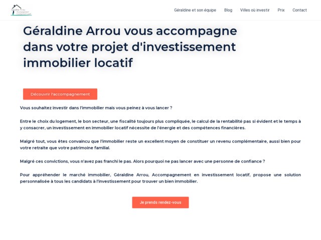 Graldine Arrou accompagnement investissement immobilier