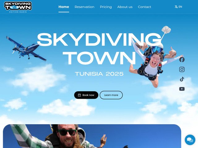 Skydiving Town : skydiving Tunisie en Afrique