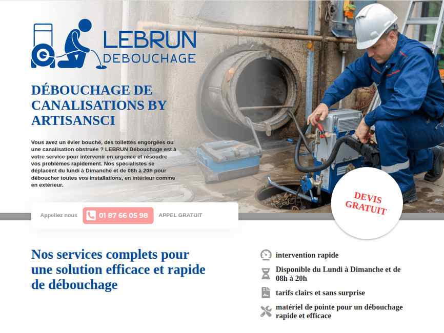 D�bouchage de canalisations en �le-de-france | lebrun d�bouchage &ndash; interven