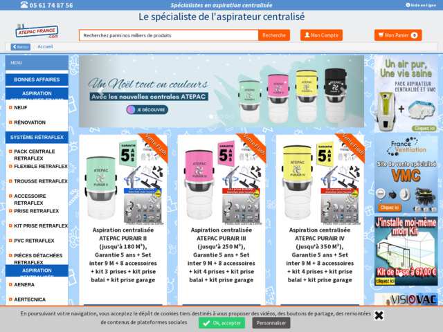 Atepac : kits d'installation en aspiration centrale