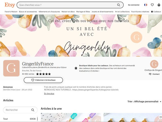 Gingerlily, Objets de créateurs créateurs d'unique