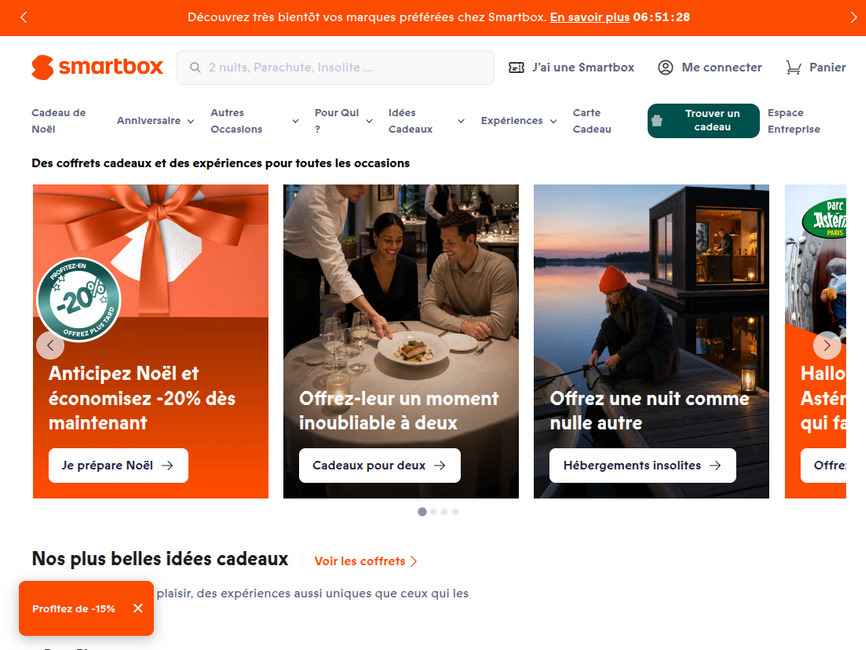 Smartbox.com - 27 coffrets cadeaux Smartbox