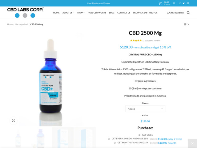 Pure cbd crystals 2500 mg