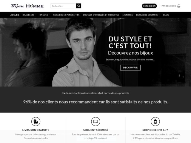 Bijouhomme : achat de bracelet, collier, bague cuir et acier pour mec