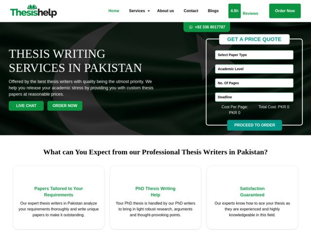 Thesis help pakistan