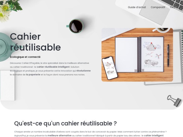 Un cahier effaçable à l'infini multifonction et écologique