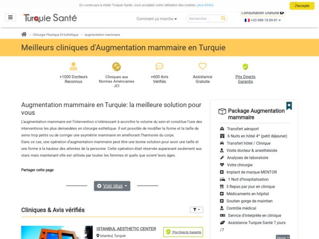 Augmentation mammaire prix Turquie