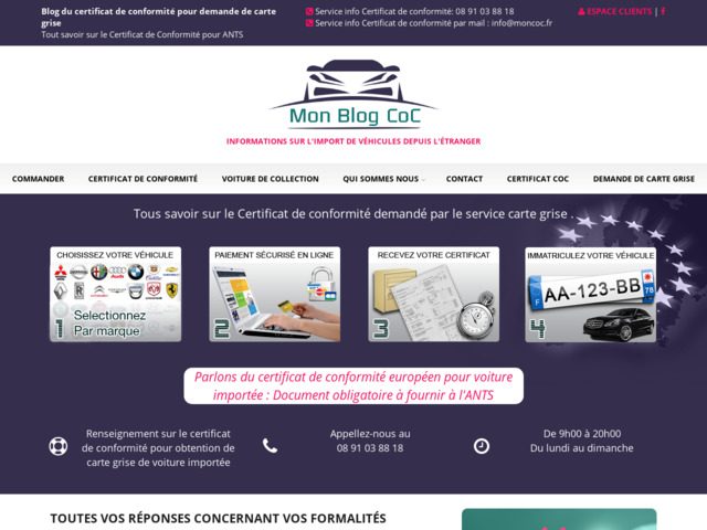 Demande de certificat de conformité voiture importée pour carte grise