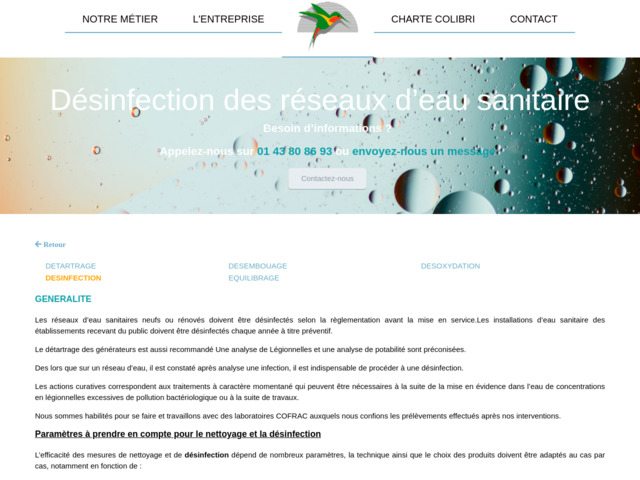 Dsinfection des rseaux d'eau sanitaire