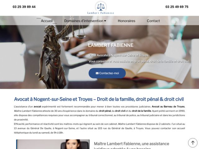Avocat au barreau de Troyes, Maître Lambert Fabienne