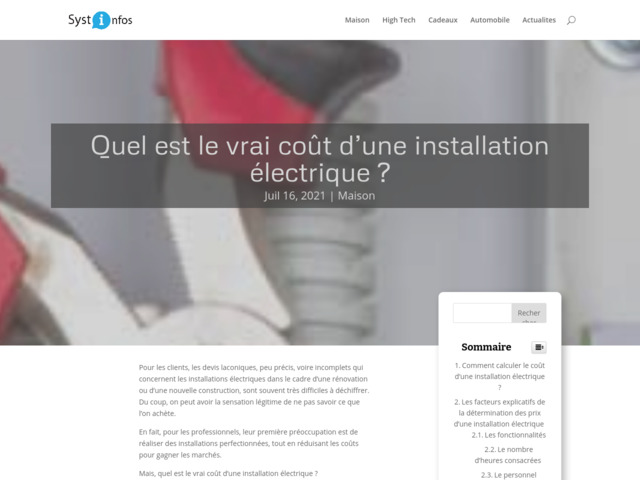 Comment calculer le coût d'une installation électrique ?