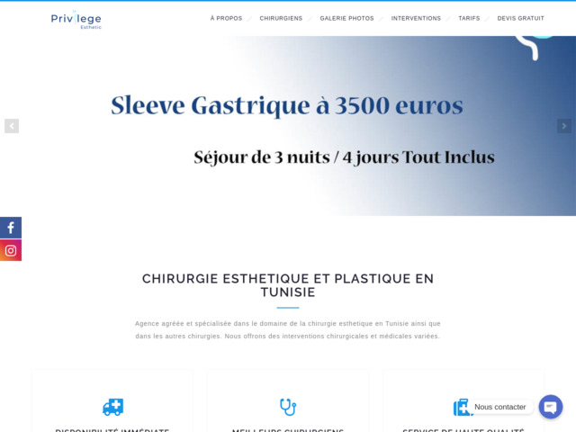 Privilge esthetic : chirurgie plastique et rparatrice  prix abordable