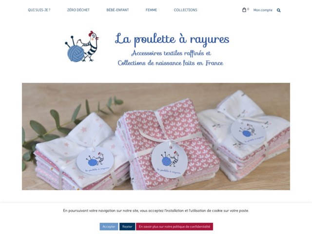 La Poulette à Rayures : accessoires textiles et collections de naissance