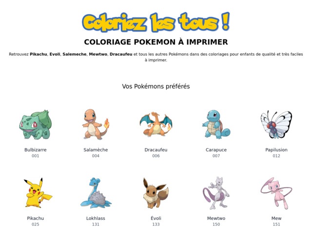 Coloriage Pokémon