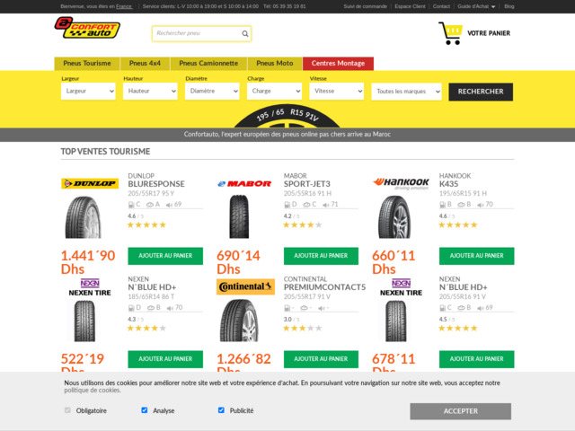 Confortauto maroc, boutique de pneus bon march en ligne