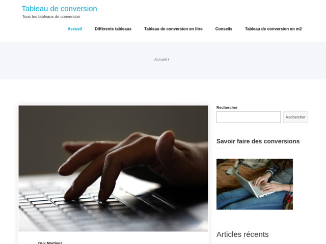Tableau de conversion en ligne | litre, mètre, kg, l, m3, m2