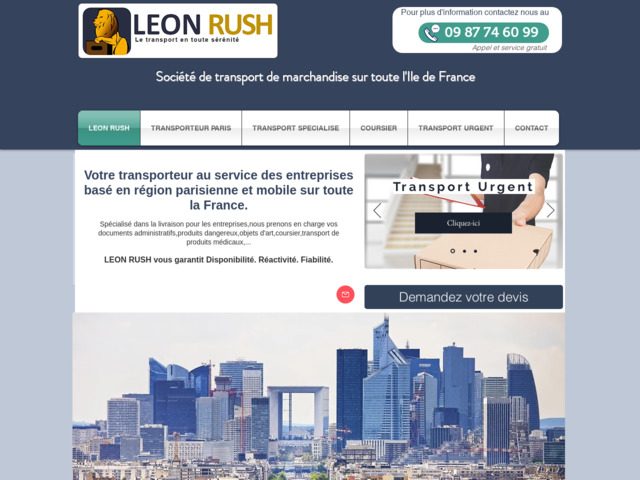 Leon Rush transport express, livraison rapide sur l'Ile-de-France