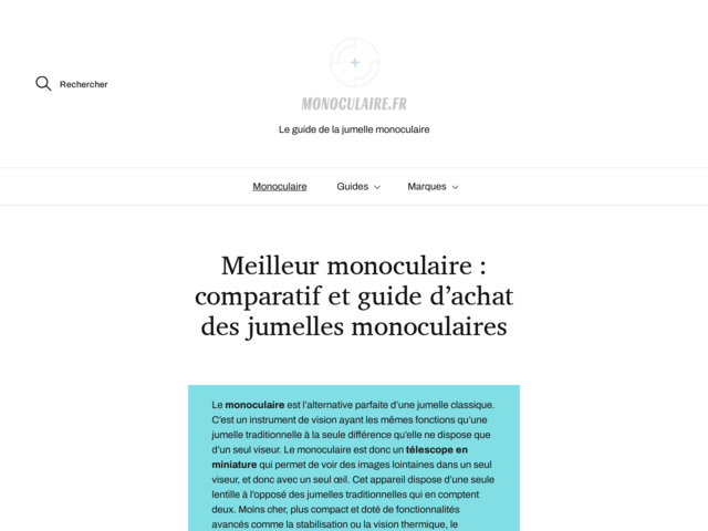 Guide des meilleures jumelles monoculaires