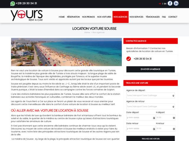 Location de voiture à Sousse