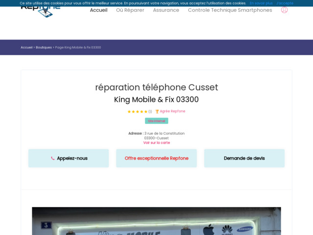 Réparation de téléphone à Cusset