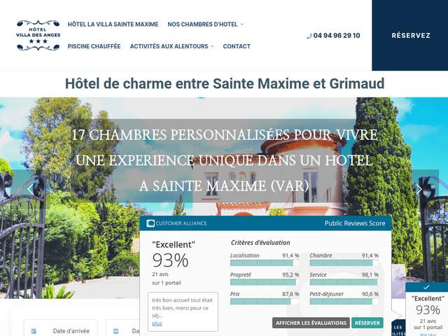 Hotel villa des anges : hotel à grimaud