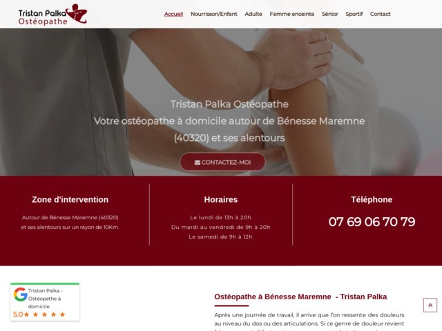 Tristan Palka : Ostéopathe à domicile à Bénesse Maremne