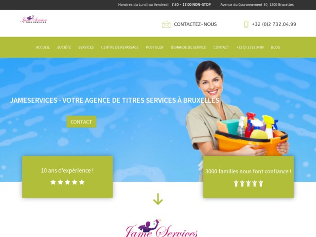 Jameservices, votre agence de titres services à Bruxelles