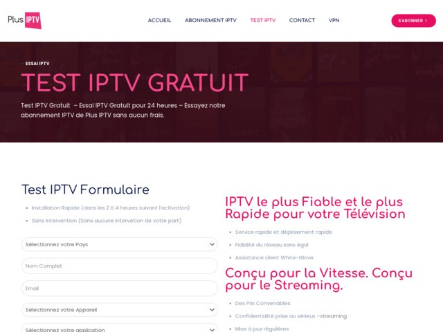 Test IPTV gratuit avec IPTV France chez Plus IPTV